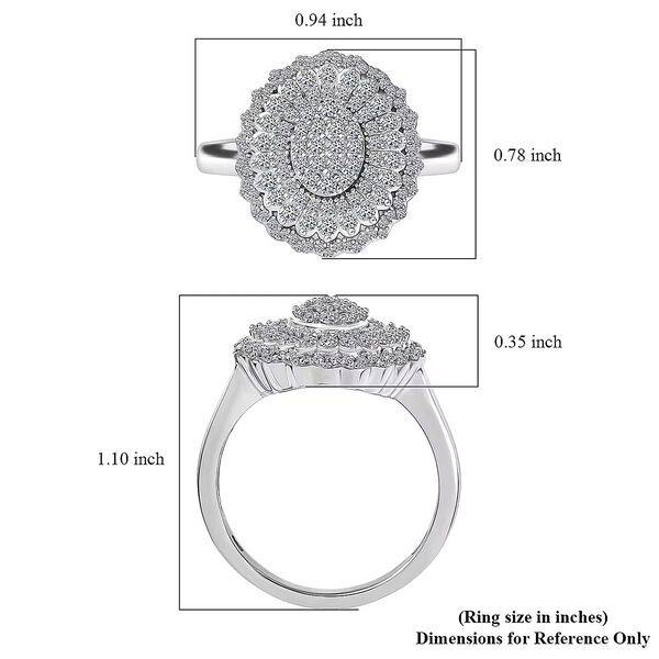 LUXURIANT DIAMOND - Lab Grown Diamant SI-GH Ring 925 Silber Rhodiniert (Gr&ouml;&szlig;e 17.00) ca. 0,98 ct image number 6