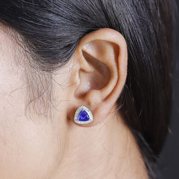 RHAPSODY AAAA Tansanit und VS Diamant Ohrringe in 950 Platin - 2,59 ct. image number 3