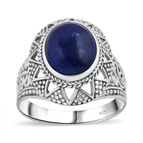 Royal Bali - Lapislazuli Ring, 925 Silber, (Größe 17.00) ca. 6.35 ct