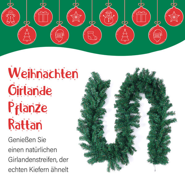 Weihnachten Girlande Pflanze Rattan,  Gr&uuml;n image number 3