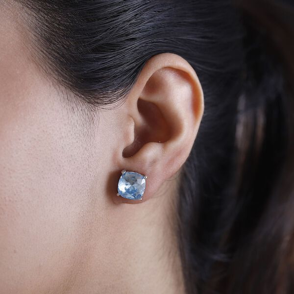 J Francis gefertigt mit SWAROVSKI- Aquamarin Swarvoski Kristall Ohrringe image number 3