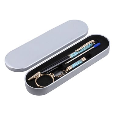 Premium Kollektion - Echter Sleeping Beauty-Kugelschreiber mit extra Mine und Schlüsselanhänger, Sleeping Beauty