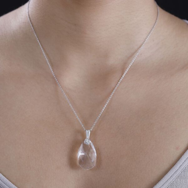 J Francis gefertigt mit SWAROVSKI- Wei&szlig;er Swarovski Kristall Anh&auml;nger image number 4