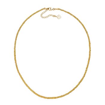 AA Gelber Saphir Halskette ca. 45 cm 925 Silber 750 Gelbgold Vermeil ca. 45,00 ct.