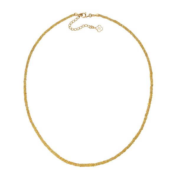 AA Gelber Saphir Halskette ca. 45 cm 925 Silber 750 Gelbgold Vermeil ca. 45,00 ct. image number 4