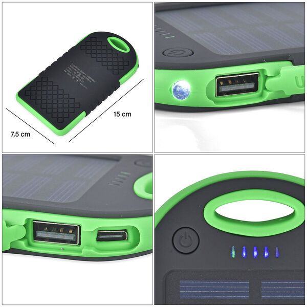 Solarbetriebene Powerbank mit USB Anschluss, Gr&uuml;n image number 5