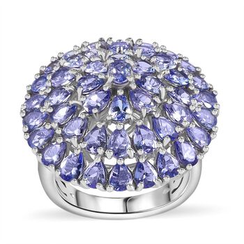 Tansanit Ring, 925 Silber rhodiniert (Gr&ouml;&szlig;e 18.00) ca. 6.68 ct