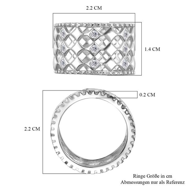 Weißer Zirkonia-Ring in Silberton image number 6