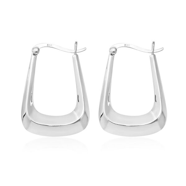 Eckige Creolen, 925 Silber rhodiniert image number 2