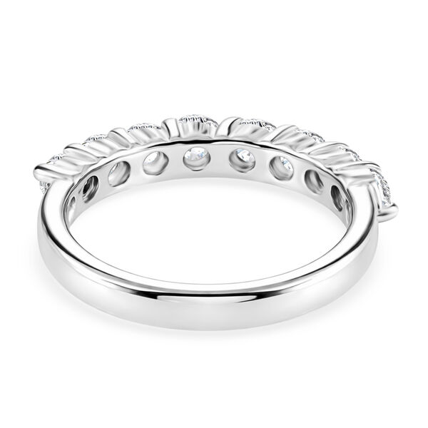 LUSTRO STELLA Hergestellt mit ZIRKONIA Half Eternity Ring 925 Silber Platin-&Uuml;berzug image number 6