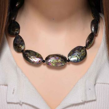 Abalone Muschel Halskette, ca. 45 cm + 5 cm Extender, Reine Legierung