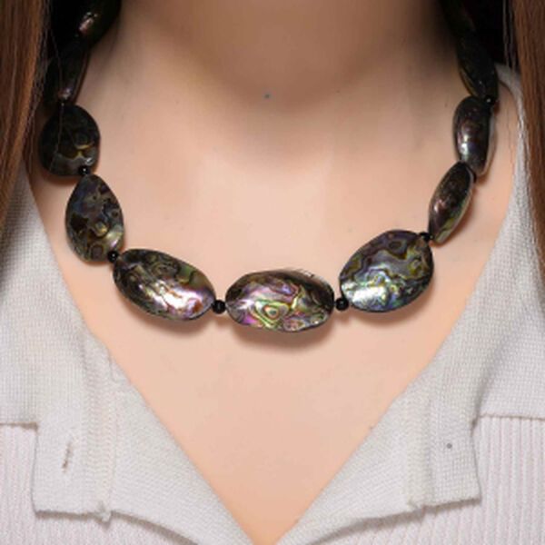 Abalone Muschel Halskette, ca. 45 cm + 5 cm Extender, Reine Legierung image number 1