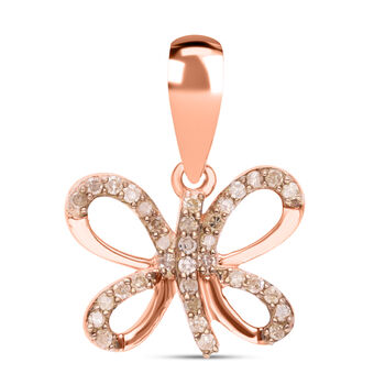 Nat&uuml;rlicher Champagner Diamant Anh&auml;nger, 925 Silber ros&eacute;vergoldet ca. 0.15 ct