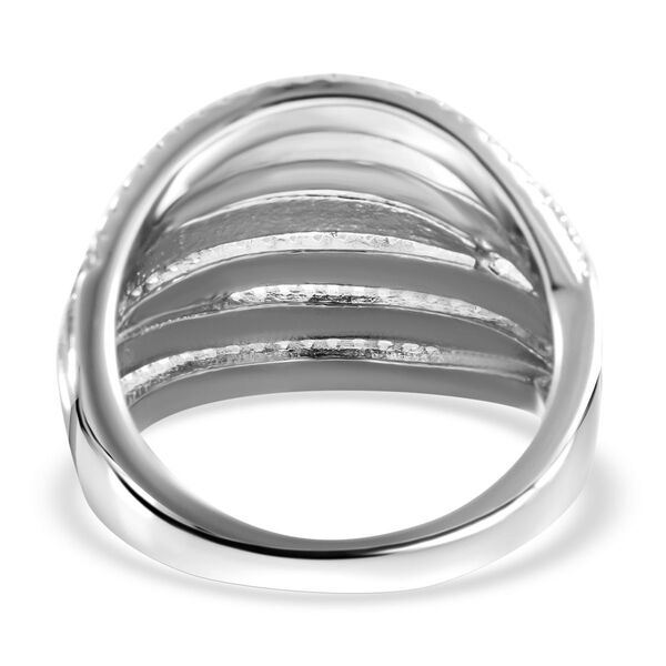 Lustro Stella - Weißer Zirkonia Ring, 925 Silber platiniert (Größe 17.00) ca. 2.64 ct image number 6