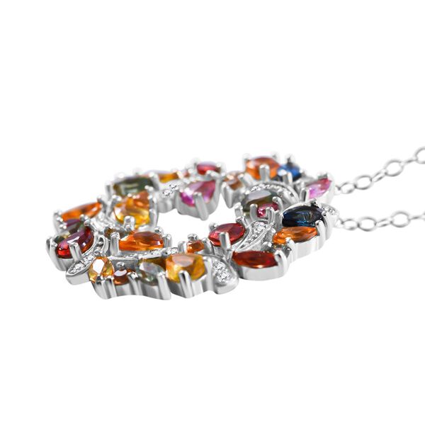 AA Mehrfarbiger Saphir Anh&auml;nger mit Kette, ca. 3,66 ct. image number 2