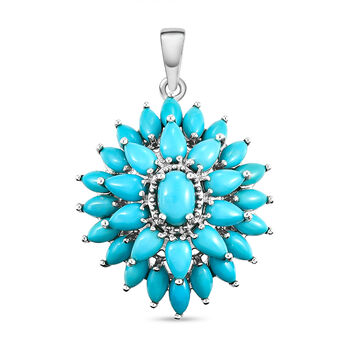 Amerikanischer, Nat&uuml;rlicher Sleeping-Beauty-T&uuml;rkis-Anh&auml;nger, 925 Silber platiniert ca. 4.22 ct