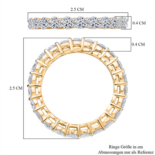 LUXURIANT SGL zertifizierter SI-GH Labor Diamant Ring, 925 Silber 750 Gelbgold Vermeil - 2 ct. image number 6