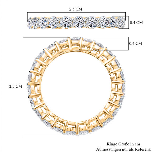 LUXURIANT SGL zertifizierter SI-GH Labor Diamant Ring, 925 Silber 750 Gelbgold Vermeil - 2 ct. image number 7