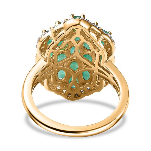 Kagem sambischer Smaragd und Zirkon Ring - 3,80 ct. image number 6