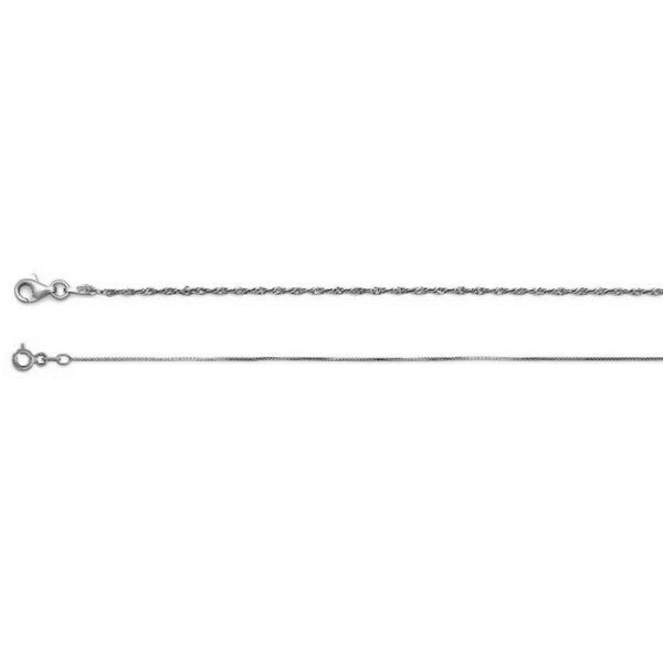 2er-Kettenset, 925er Silber: rhodiniert und versilbert, ca. 45cm+ 5 cm Extender, ca. 3,00g