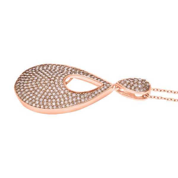 Nat&uuml;rlicher Champagner Diamant P Anh&auml;nger 925 Silber Ros&eacute;gold Vermeil ca. 1,00 ct. image number 1