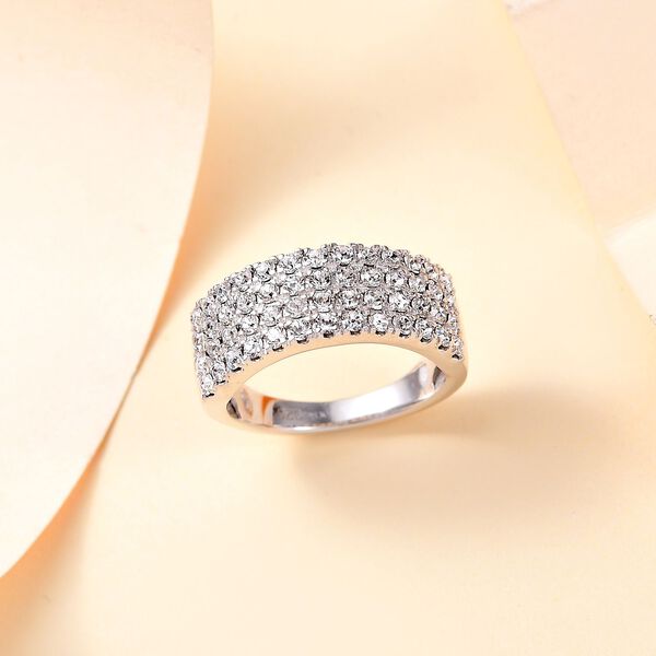 J Francis gefertigt mit SWAROVSKI Wei&szlig;er Swarovski Kristall Ring image number 1