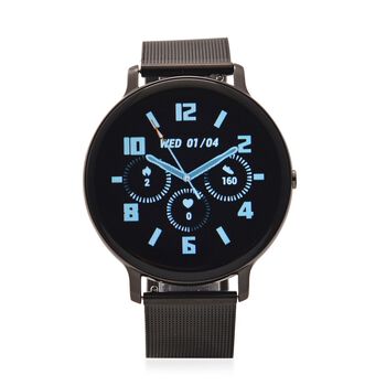Eleganz Mesh HiWatch Plus, Schwarz Smartwatch mit Dual-Modus Bluetooth, 1,28 IPS Display und Wassergesch&uuml;tztes Design