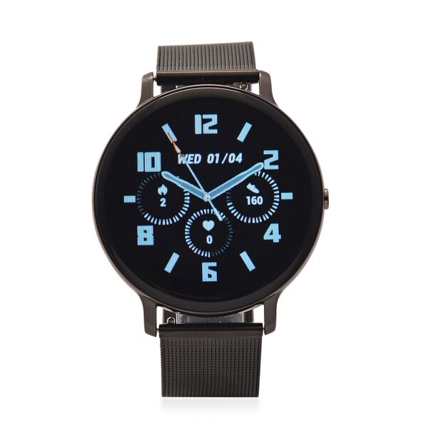 Eleganz Mesh HiWatch Plus, Schwarz Smartwatch mit Dual-Modus Bluetooth, 1,28 IPS Display und Wassergesch&uuml;tztes Design