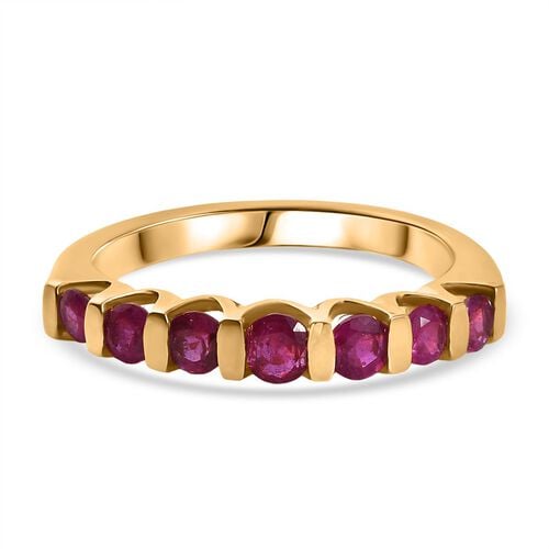 Afrikanischer Rubin (Fissure gefüllt) Ring 925 Silber vergoldet (Größe 18.00) ca. 0,93 ct image number 0