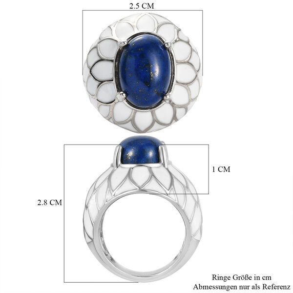 Lapislazuli Ring Messing platiniert  ca. 6,39 ct image number 7