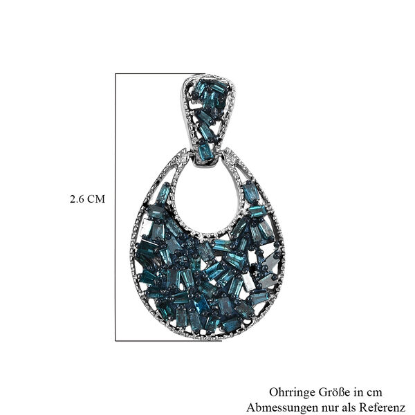 D'Joy Blauer Diamant Ohrringe 925 Silber rhodiniert ca. 1,02 ct. image number 5