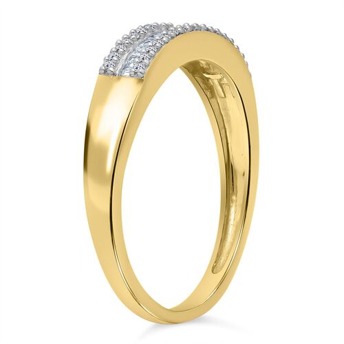 Lab Grown Diamant SI Ring 925 Silber 750 Gelbgold Vermeil (Größe 17.00) ca. 0,22 ct image number 3