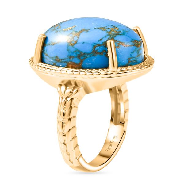 Blaues T&uuml;rkis Ring Nickelfreies Messing (Gr&ouml;&szlig;e 17.00) ca. 16.78 ct image number 4