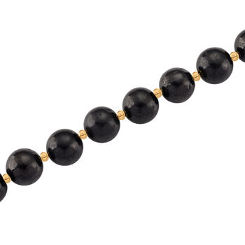 Shungit Halskette ca. 50 cm 925 Silber vergoldet ca. 412.50 ct