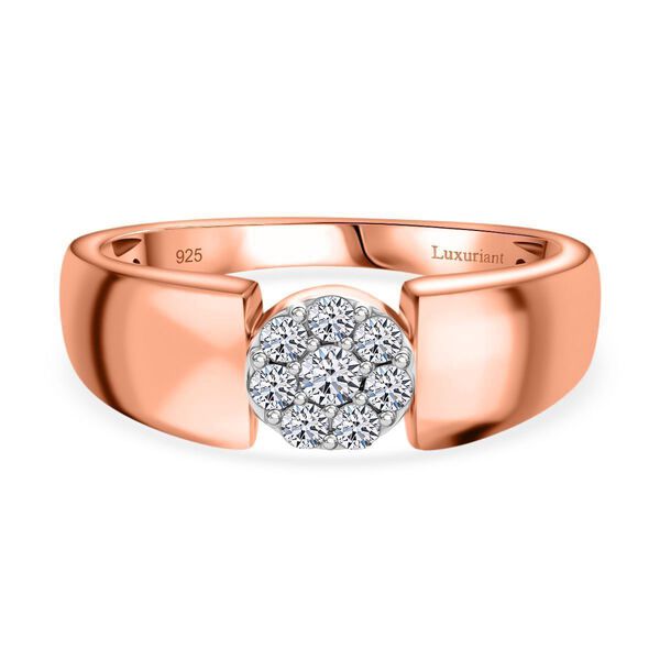 LUXURIANT 0,25 ct. SI-GH Labor Diamant Ring, 925 Silber Ros&eacute;gold Vermeil