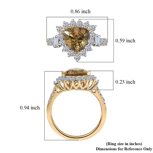LUXURIANT DIAMOND - AAA Nat&uuml;rlicher goldener Tansanit, Lab Grown Diamant Ring 417 Gold (Gr&ouml;&szlig;e 16.50) ca. 2,85 ct image number 5