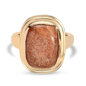 Korevora Sonnenstein Solit&auml;r Ring 925 Silber vergoldet  ca. 6,83 ct