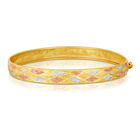 Satinierte Diamantschliff Armreif, 925 Silber Tricolor, ca. 4,91g