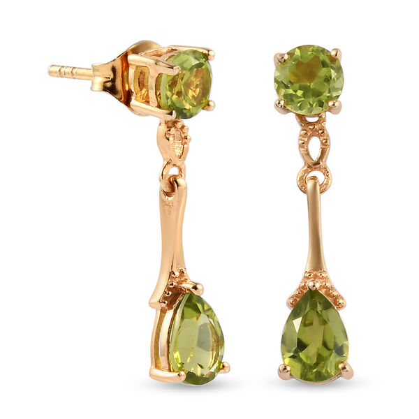 Nat&uuml;rlicher Peridot Ohrh&auml;nger 925 Silber vergoldet ca. 2,11 ct&nbsp; image number 4
