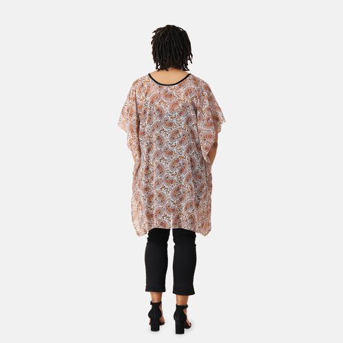 Chiffon Top, Paisleymuster, Einheitsgröße, braun image number 1