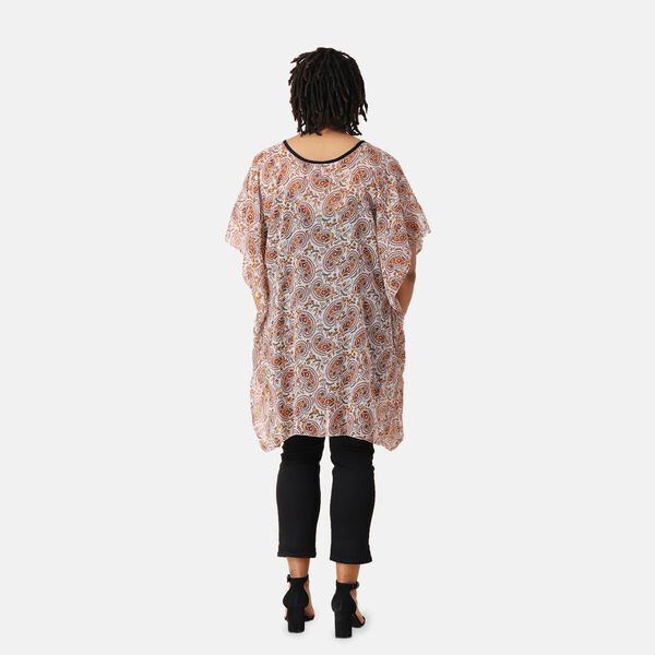 Chiffon Top, Paisleymuster, Einheitsgröße, braun image number 1