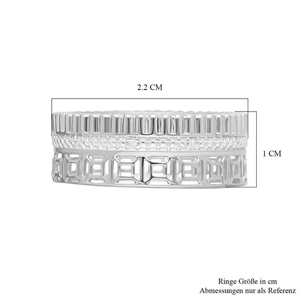 Weißer Diamant P Ring 925 Silber platiniert (Größe 21.00) image number 5