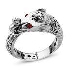 Royal Bali Kollektion - Rhodolith Granat, Elefant Ring, 925 Silber (Größe 18.00) ca. 0.10 ct