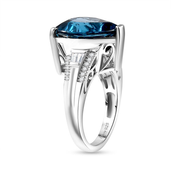 D'Joy London Blautopas und Moissanit Ring - 14,06 ct. image number 5