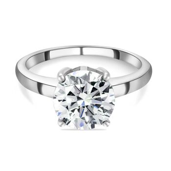 VS Moissanit Ring 925 Silber Platiniert (Gr&ouml;&szlig;e 17.00) ca. 2,06 ct