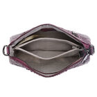 Schultertasche aus 100% echtem Leder mit Kroko-Prägung, Lila  image number 4
