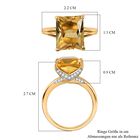 Citrin, Weißer Zirkon Ring 925 Silber Gelbgold Vermeil (Größe 17.00) ca. 5,71 ct image number 6