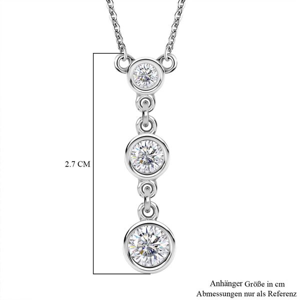 Moissanit Halskette ca. 45 cm 925 Silber platiniert ca. 0.78 ct image number 6
