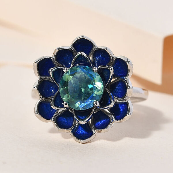 Pfau Triplett Quarz-Ring, 925 Silber platiniert  ca. 1,31 ct image number 2