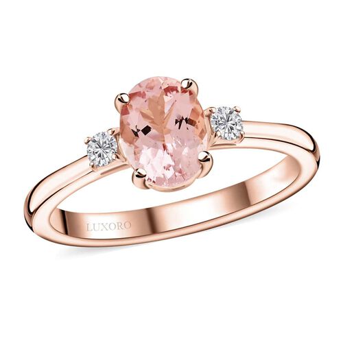 LUXORO zertifiziert und geprüft AAA Rosa Morganit und Diamant Ring in 417 Roségold - 1,35 ct. image number 0